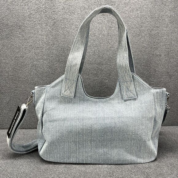 TRUE RELIGION Denim Pocket Horseshoe Logo Shoulder Crossbody Bag Light Blue - Picture 2 of 14